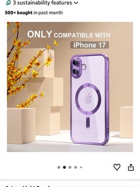 Apple Purple MagSafe Clear Hybrid Case for iPhone 17